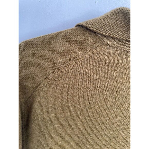 Massimo Dutti Men extra fine Wool Jumper Sweater Size US L mustard sage green - Picture 4 of 9